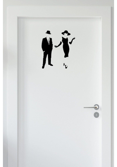 Wc Kapı Bay Sticker - Duvar Sticker 25 Cm