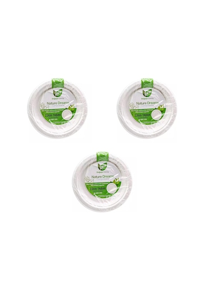 Roll-up Nature Ekolojik Karton Kağıt Parti Tek Kullanımlık Tabak - 22 Cm. - 50 Adetlik 3 Paket Genel