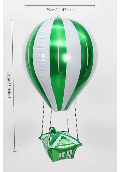 22 İnç Uçan Balon Temalı Yeşil Folyo Balon 88-28 Cm Yeşil