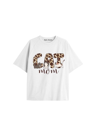 Kalic Studio Y2k Vintage Leopar Baskılı Siyah T-shirt Kod 107 Beyaz-107