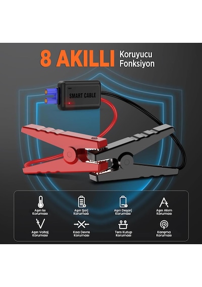 Groove M01 15800mah 2000a Akü Takviye Cihazı Taşınabilir Jump Starter Powerbank+Led Lamba+Lcd Ekran