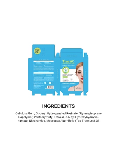 True Ac Spot Cover Patch After, Hidrokolloid Akne Bandı, Niacinamide Ve Çay Ağacı Yağı, 110 Adet, 10mm/12mm Diğer