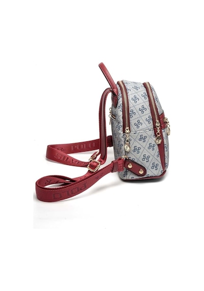 Silver Polo Sp983 Kadın Sırt Çantası Monogram Gri-bordo