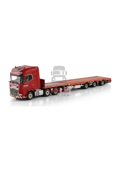 1/50 Nooteboom Red Line Daf Xg+ My25 6x2 Tag Axle Flatbed Mega Traıler - 3 Axle