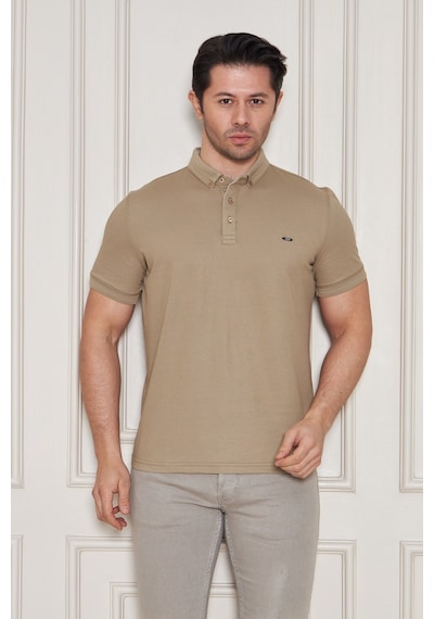 Jeus Erkek Pike Lacoste Kumaş Yakalı Toprak Tshirt Çoklu Renk