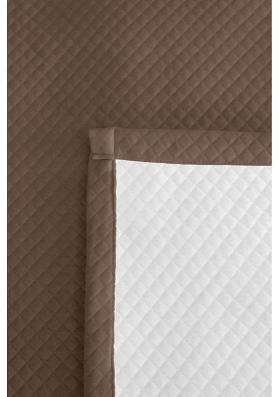 Vizon Minimal Tek Kişilik Pike Takımı - Kapitone Modern Kahve Düz 160x220 Cm Yazlık Yatak Örtüsü Sabahçı Pamuk Kokusu