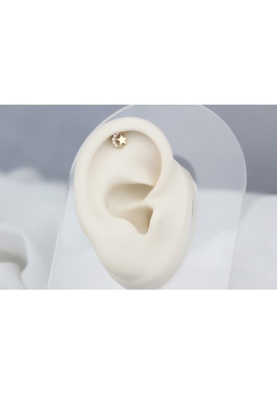 Glorria Altın Ay Yıldız Helix Piercing (540178310)