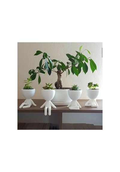 Insansı Saksı 4'lü Set Beyaz 44696314