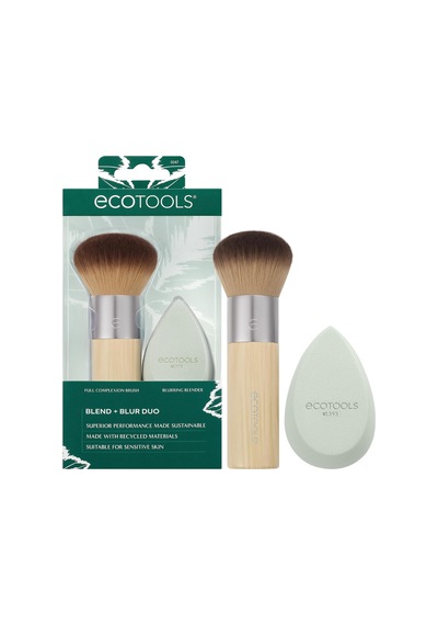 Lexroo Blend + Blur Makyaj Fırçası Ve Sünger Duo, Makyaj Blender Sünger Ve Fondöten Fırçası