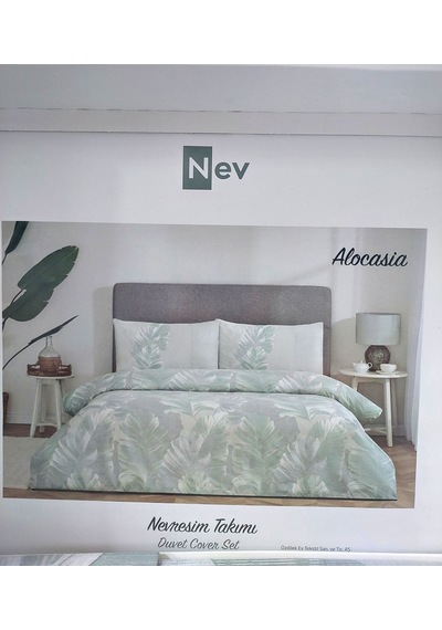 Özdilek Nev Serisi -alocasia Yeşil- Tek Kişilik Nevresim Takımı Yeşil