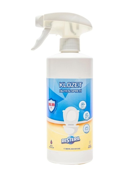 Resteril Klozet Temizleyici Klozet Kapağı Dezenfektan Sprey%99.99 Alkolsüz Sterilizasyon 500 Ml