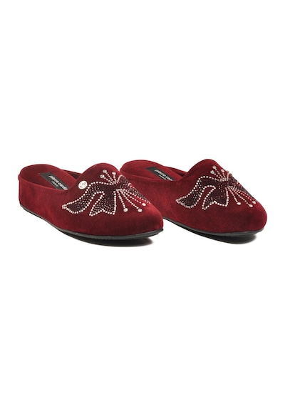 Pierre Cardin Bordo Tekstil Hafif Önü Kapalı Kadın Ev Terliği Pc-55370 Z Bordo