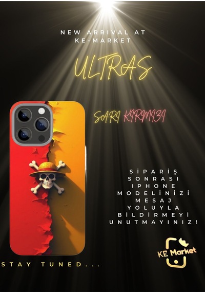 Sarı Kırmızı Taraftar Ultras Apple Uyumlu iPhone Tüm Modellere Kılıf 678x111213141516 Plus