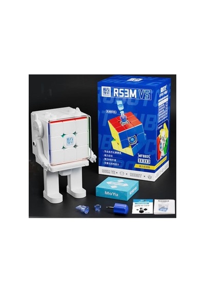 Moyu Mfjs Rs3m V5 3x3 Manyetik Hız Küpü Robot Standlı Çift Ayarlı Profesyonel Speed Cube