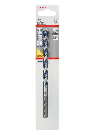 Professional Accessories Matkap Ve Kırıcı Delici Uçları, Taş Ve Beton, Gri, Durchmesser-6 Mm/gesamtlänge-100 Mm, 1 Adet