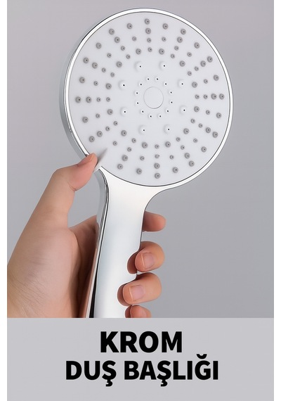 Yüksek Basınçlı 5 Fonksiyonlu Duş Başlığı Ayarlanabilir Lüks Banyo Başlığı Gümüş Eva / Pvc Diğer
