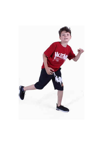 Fyk Kids Dg-nuk Yazı Baskılı Erkek Çocuk Yazlık Takım Kırmızı