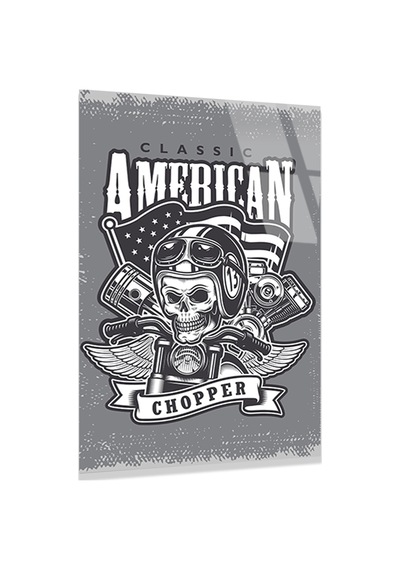 Classic American Chopper Kurukafa - Cam Tablo - Deg0511 35 X 50 Cm