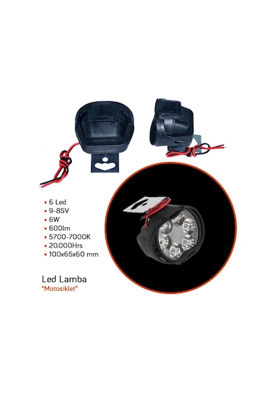 Nyf Motosiklet Led Lamba 6 Led 9-85v 6w 100x65x60 Mm L5