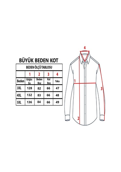 Tousus Büyük Beden Kot Erkek Gömlek Btl-3001-tss Mavi