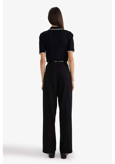 Defacto Straight Fit Çift Cepli Normal Bel Düz Paça Pantolon G7024ax25aubk81 Siyah-bk81