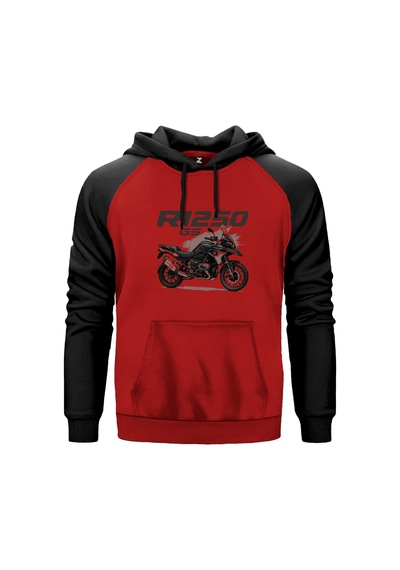 Bmw R1250 Gs Gri Renk Reglan Kol Sweatshirt Kapşonlu