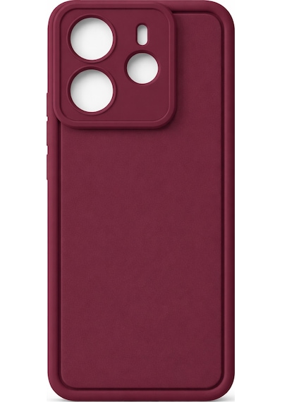 Mi Redmi Note 14 Uyumlu Kamera Çıkıntılı Mat Silikon Telefon Kılıfı Bordo