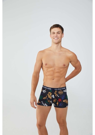 U.S. Polo Assn. U S Polo Assn Erkek Baskılı Lacivert 2'Li Boxer 4852 Lacivert