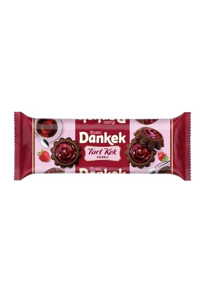 Ülker Dankek Tart Kek 30g Çilekli - Yumuşacık Kakaolu Kek Ve Lezzetli Çilek Sosu 8'li Avantaj P Tarı