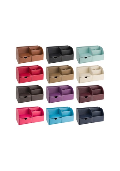 Masaüstü Düzenleyici,kalemlik,kumandalık,küpbloknotluk,tabletlik,kitaplık,6 Gözlü,çekmeceli,desktop Organizer,vegan,24,5 13 12 Taba