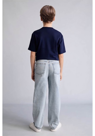 Defacto %100 Pamuk Loose Fit Açık Mavi Erkek Çocuk Jean Pantolon H2152a8/nm39