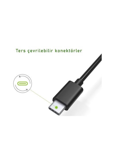 Type-c Şarj Ve Data Kablosu Siyah 90 Cm Standart