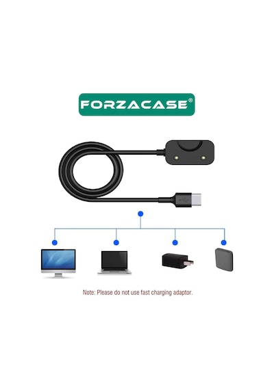 Forzacase Samsung Galaxy Fit 3 Akıllı Saat İle Uyumlu Type-c Manyetik Şarj Kablosu 1 Metre - Fc017 Siyah
