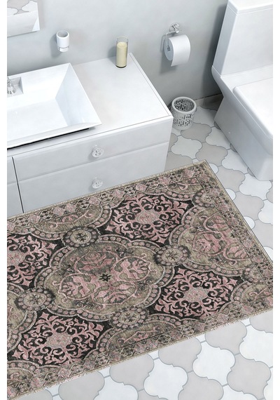 Dekoreko Kaymaz Taban Djt Banyo Halısı Trend Modern 659m pudra