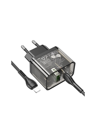 Hoco N34 PD20W USB + Type-C + Lightning Kablo Hızlı Şarj Adaptör Seti