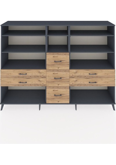 Hyperion Dolap 8 Raflı 7 Çekmeceli 220x44x163 Antrasit-antrasit/ Antrasit-antrasit/çam Hyperion Dolap 8 Raflı 7 Çekmeceli 220x44x163 Antrasit-antrasit/ Antrasit-antrasit/çam