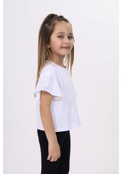Toontoy Kids Toontoy Kız Çocuk Tişört Beyaz