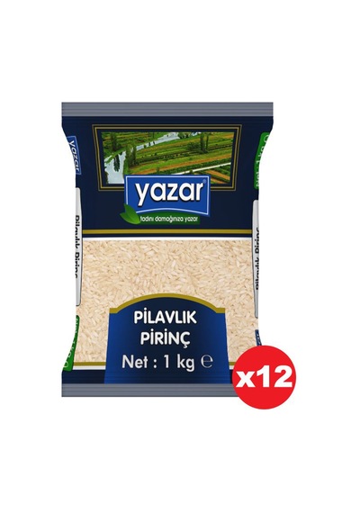 Yazar Pilavlık Saf Pirinç 1 Kg X 12 Pak