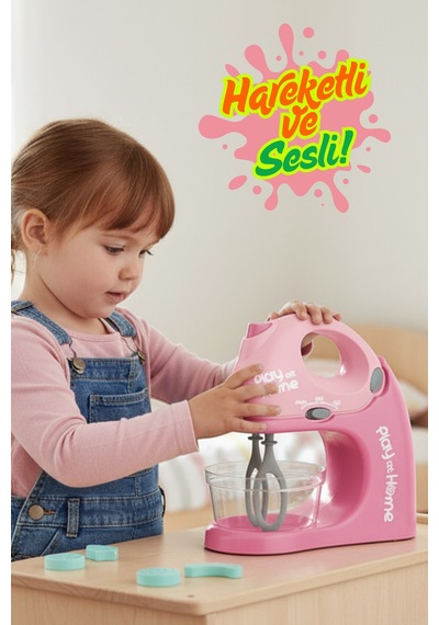 Pembe Hareketli Ve Sesli Oyuncak Mikser Evcilik Mutfak Oyunu 18x18 Cm