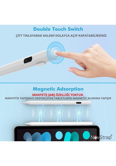 İpad Kalem Apple Pencil Alternatifi İpad Pencil Usb-c Şarj, Palm Rejection, 8 Saat Pil İpad 6-10, Air, Pro, Mini Uyumlu,dijital Göstergeli Belirtilmemiş