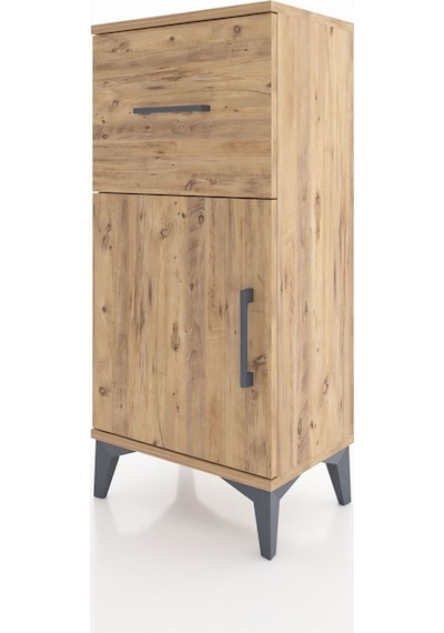Arges Komodin Tek Raflı Tek Çekmeceli Tek Kapaklı 44x30x96 Ça... Çam