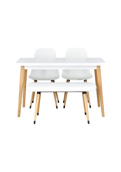 Vilinze Eames Sandalye-bank Avanos Ahşap Mdf Mutfak Masası Takımı - 70x120 Cm Natürel Vilinze Eames Sandalye-bank Avanos Ahşap Mdf Mutfak Masası Takımı - 70x120 Cm Natürel