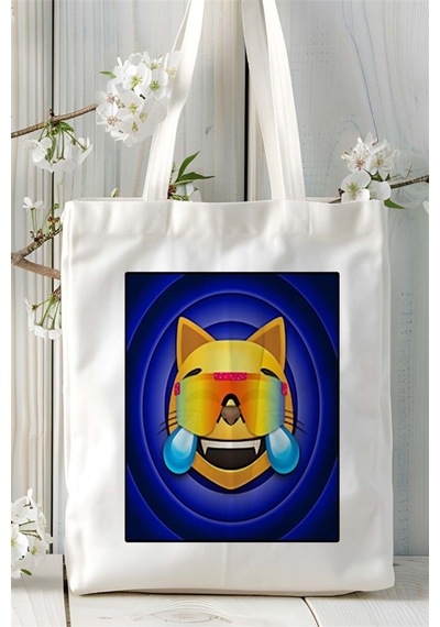 Art Hediye Mog Coin Baskılı Bez Çanta Omuz Çantası Kişiye Özel Desen 1 Çok Renkli