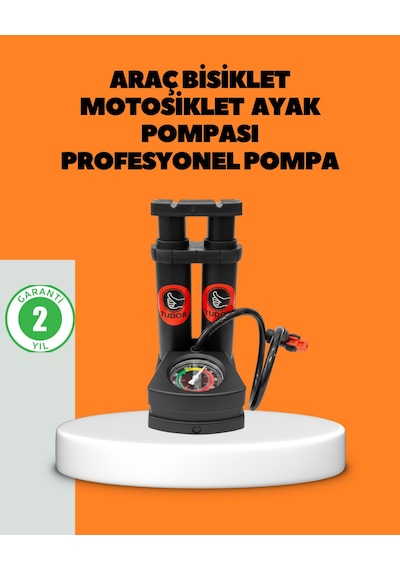 Lvsqvr Ayaklı Bisiklet Pompası Basınç Göstergeli Çok Amaçlı