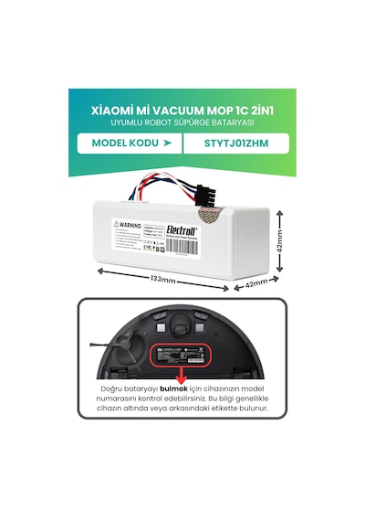 Xiaomi Mi Vacuum Mop 1c 2in1 Ultra Stytj01zhm 6.400mah Batarya