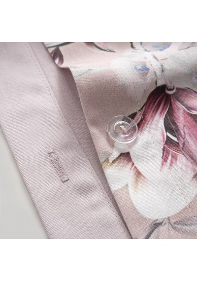 Bloomy Çiçek Senfonisi Çift Kişilik %100 Ege Pamuğu Nevresim Takımı - Çarşaflı - 4 Yastıklı Pudra