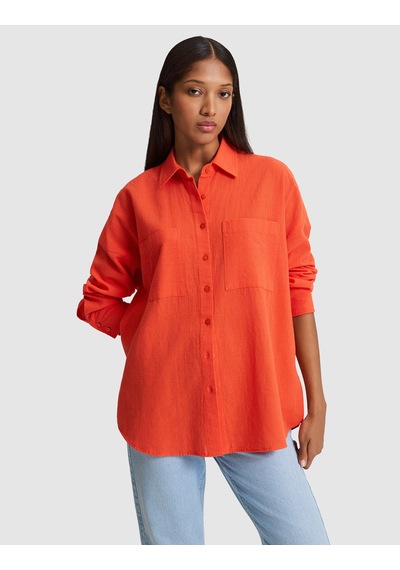 Pierre Cardin Kadın Nar Çiçeği Gömlek Desenli 50328624-vr039