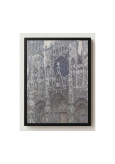 Monet Rouen Katedrali, Gri Hava Çerçevesiz Poster 30x42 Cm A3 Tablo Empresyonist Duvar Dekoru