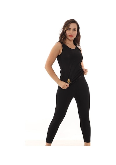 Sauna Suit Ekstra Terle Incelten Unisex Termal Sauna Altüst Takım Siyah