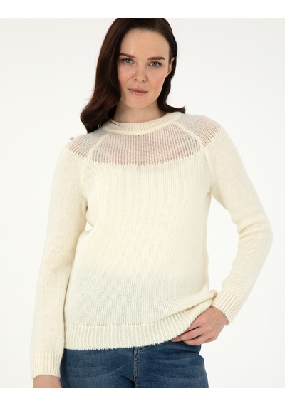 Pierre Cardin Kadın Ekru Kazak /triko 50291359-vr019 Ekru